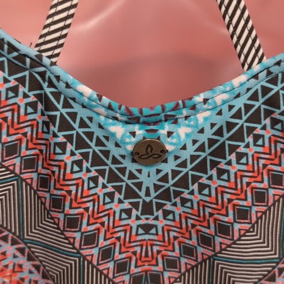 Prana Riviera Dreaming One Piece Swimsuit Strappy Geometric Tummy Control - Picture 11 of 14